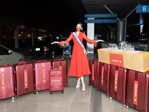 Đỗ Thị Hà mang theo 200kg hành lý đến Miss World 2021