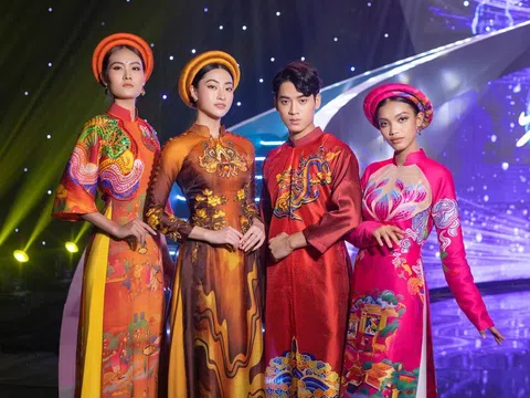 Hoa hậu Lương Thùy Linh diễn áo dài cùng Quán quân The Next Face