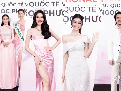 Dàn sao tại thảm đỏ họp báo trao sash Miss International Vietnam 2022