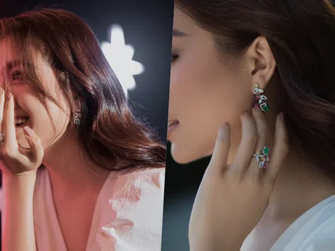 Á hậu Lệ Hằng diện trang sức kim cương 500 triệu dự show thời trang