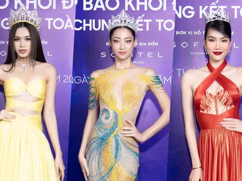 Dàn sao trên thảm đỏ họp báo Miss World Vietnam 2022