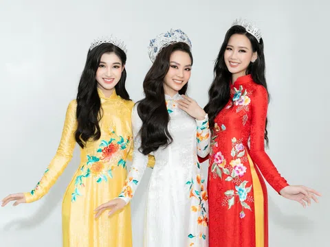 Hoa hậu Mai Phương cùng hai Á hậu khoe sắc với áo dài của NTK Ngô Nhật Huy