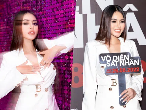 Hoa hậu Di Khả Hân mặc tôn ngực gợi cảm dự ra mắt phim